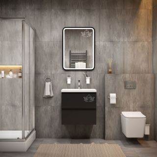 Зеркало с подсветкой Art&Max Genova 60x80см чёрный AM-Gen-600-800-DS-F